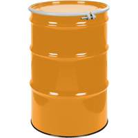 Steel Drums, 55 US gal (45 imp. gal.), Unlined, Orange, Open Top, UN1A2/Y1.5/150, 16 Gauge Trail Hammer and Bolt