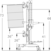 Ergonomic Drum Handler High Reach - DM-1100-HR, 30 - 85 US Gal. (25 - 70 Imperial Gal.) Trail Hammer and Bolt