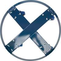 Drum Dolly, Steel, 1400 lbs. Capacity, 24" Diameter, Blue Elastic Casters Trail Hammer and Bolt