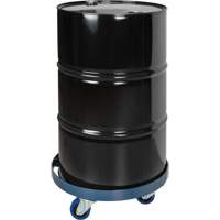 Drum Dolly, Steel, 1400 lbs. Capacity, 24" Diameter, Blue Elastic Casters Trail Hammer and Bolt