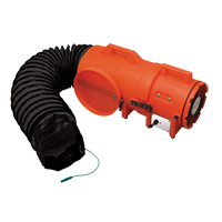 ALLEGRO INDUSTRIES 8" Plastic COM-PAX-IAL Blowers, 1/3 HP, 900 CFM, Explosion Proof Trail Hammer and Bolt