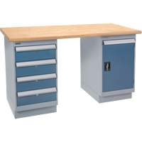 Pre-Designed Workbench, Door & Drawers, 2500 lbs. Cap., 72" W x 36" D, 34" H Trail Hammer and Bolt