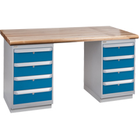 Pre-Designed Workbench, Dual Drawers, 2500 lbs. Cap., 72" W x 36" D, 34" H Trail Hammer and Bolt