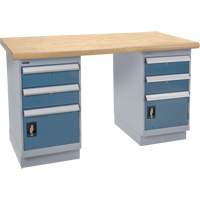 Heavy-Duty Workbench, Dual Drawers, 1500 lbs. Cap., 60" W x 36" D, 34" H Trail Hammer and Bolt
