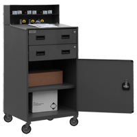 Shop Desk, 23" W x 20" D x 51" H, Grey Trail Hammer and Bolt