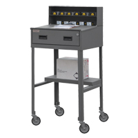 Shop Desk, 23" W x 20" D x 47-3/4" H, Grey Trail Hammer and Bolt
