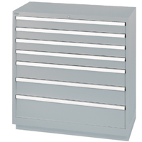 Armoires de rangement avec tiroirs, 7 tiroirs, 40-1/4" la x 22-1/2" p x 41-3/4" h, Gris Trail Hammer and Bolt