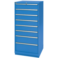 Armoires de rangement avec tiroirs, 8 tiroirs, 28-1/4" la x 28-1/2" p x 59-1/2" h, Bleu brillant Trail Hammer and Bolt