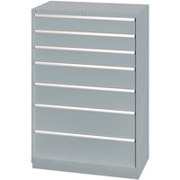 Armoires de rangement avec tiroirs, 7 tiroirs, 40-1/4" la x 22-1/2" p x 59-1/2" h, Gris Trail Hammer and Bolt