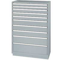 Armoires de rangement avec tiroirs, 10 tiroirs, 40-1/4" la x 22-1/2" p x 59-1/2" h, Gris Trail Hammer and Bolt