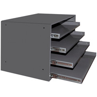 Casiers pour boîtes &agrave; compartiments, Acier, 4 compartiments, 20" la x 15-3/4" p, 15" h, Gris Trail Hammer and Bolt