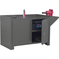 Stationary Workstation, Steel Surface, 60-1/8" W x 24-1/4" D x 36-3/16" H Trail Hammer and Bolt