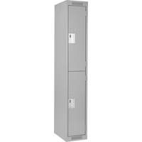 Clean Line Lockers, 2 -tier, 12" x 18" x 72", Steel, Grey, Rivet (Assembled) Trail Hammer and Bolt