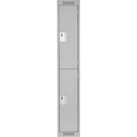 Clean Line Lockers, 2 -tier, 12" x 18" x 72", Steel, Grey, Rivet (Assembled) Trail Hammer and Bolt