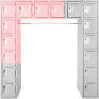 Assembled Archettes Clean Line Economy Lockers, 16 -tier, Bank of 3, 18" x 72" x 12", Steel Trail Hammer and Bolt