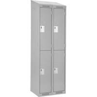Clean Line Lockers, 2 -tier, Bank of 2, 24" x 18" x 78", Steel, Grey, Rivet (Assembled) Trail Hammer and Bolt