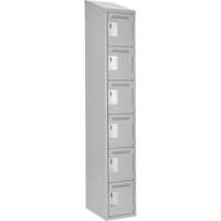 Clean Line Lockerette , 6 -tier, 12" x 18" x 78", Steel, Grey, Rivet (Assembled) Trail Hammer and Bolt