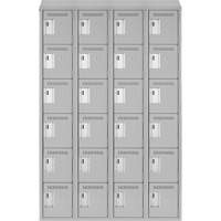 Clean Line Lockerette , 6 -tier, Bank of 4, 48" x 18" x 78", Steel, Grey, Rivet (Assembled) Trail Hammer and Bolt