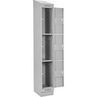 Clean Line Lockers, 3 -tier, Bank of 4, 48" x 18" x 82", Steel, Grey, Rivet (Assembled) Trail Hammer and Bolt