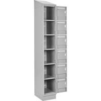 Clean Line Lockerette, 6 -tier, Bank of 4, 48" x 18" x 82", Steel, Grey, Rivet (Assembled) Trail Hammer and Bolt