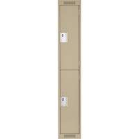 Clean Line Lockers, 2 -tier, 12" x 18" x 72", Steel, Beige, Rivet (Assembled) Trail Hammer and Bolt