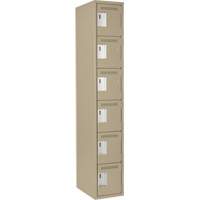 Petits casiers Clean Line, 6 niveaux, 12" x 18" x 72", Acier, Beige, Rivet (assembl&eacute;) Trail Hammer and Bolt