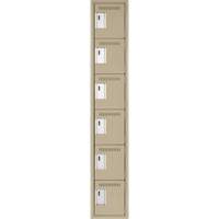 Petits casiers Clean Line, 6 niveaux, 12" x 18" x 72", Acier, Beige, Rivet (assembl&eacute;) Trail Hammer and Bolt