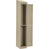 Clean Line Lockers, 2 -tier, Bank of 4, 48" x 18" x 78", Steel, Beige, Rivet (Assembled) Trail Hammer and Bolt