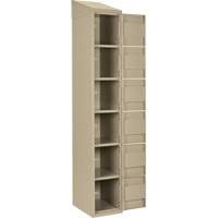 Clean Line Lockerette, 6 -tier, Bank of 4, 48" x 18" x 78", Steel, Beige, Rivet (Assembled) Trail Hammer and Bolt