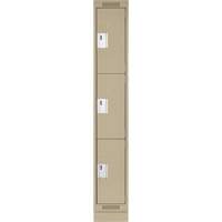 Casiers Clean Line, 3 niveaux, 12" x 18" x 76", Acier, Beige, Rivet (assembl&eacute;) Trail Hammer and Bolt