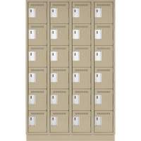 Clean Line Lockerette, 6 -tier, Bank of 4, 48" x 18" x 76", Steel, Beige, Rivet (Assembled) Trail Hammer and Bolt