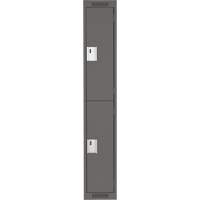 Clean Line Lockers, 2 -tier, 12" x 18" x 72", Steel, Charcoal, Rivet (Assembled) Trail Hammer and Bolt