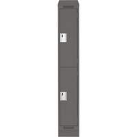 Clean Line Lockers, 2 -tier, 12" x 18" x 82", Steel, Charcoal, Rivet (Assembled) Trail Hammer and Bolt