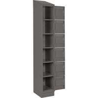 Clean Line Lockerette, 6 -tier, Bank of 4, 48" x 18" x 82", Steel, Charcoal, Rivet (Assembled) Trail Hammer and Bolt