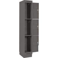 Clean Line Lockers, 3 -tier, Bank of 4, 48" x 18" x 76", Steel, Charcoal, Rivet (Assembled) Trail Hammer and Bolt