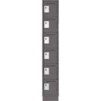 Clean Line Lockerette, 6 -tier, 12" x 18" x 76", Steel, Charcoal, Rivet (Assembled) Trail Hammer and Bolt