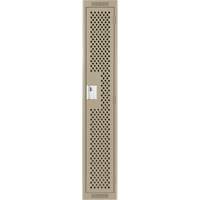 Clean Line Lockers, 12" x 12" x 72", Steel, Beige, Rivet (Assembled), Perforated Trail Hammer and Bolt