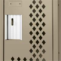 Casiers Clean Line, 2 niveaux, 12" x 15" x 72", Acier, Beige, Rivet (assembl&eacute;), Perfor&eacute; Trail Hammer and Bolt