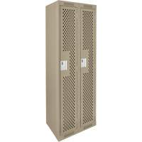 Clean Line Lockers, Bank of 2, 24" x 12" x 72", Steel, Beige, Rivet (Assembled), Perforated Trail Hammer and Bolt