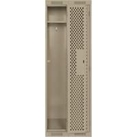 Clean Line Lockers, Bank of 2, 24" x 12" x 72", Steel, Beige, Rivet (Assembled), Perforated Trail Hammer and Bolt