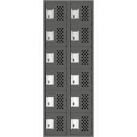 Petit casier perfor&eacute; Clean-Line, 6 niveaux, Bloc de 2, 12" x 72" x 12", Acier Trail Hammer and Bolt