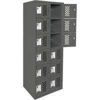 Petit casier perfor&eacute; Clean-Line, 6 niveaux, Bloc de 2, 12" x 72" x 12", Acier Trail Hammer and Bolt