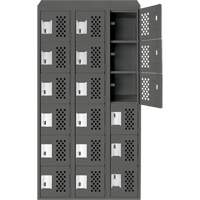 Petit casier perfor&eacute; Clean-Line, 6 niveaux, Bloc de 3, 12" x 72" x 12", Acier Trail Hammer and Bolt