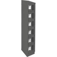 Assembled Lockerettes Clean Line Perforated Economy Lockers, 6 -tier, 18" x 72" x 12", Steel Trail Hammer and Bolt