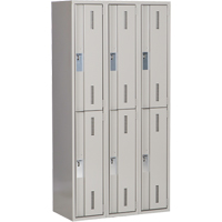 Concorde Heavy-Duty Lockers, 2 -tier, Bank of 3, 36" x 18" x 72", Steel, Grey, Welded (Assembled) Trail Hammer and Bolt