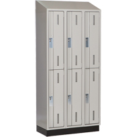 Concorde Heavy-Duty Lockers, 2 -tier, Bank of 3, 36" x 18" x 82", Steel, Grey, Welded (Assembled) Trail Hammer and Bolt