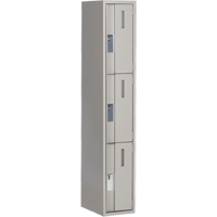 Concorde Heavy-Duty Lockers, 3 -tier, 12" x 18" x 72", Steel, Grey, Welded (Assembled) Trail Hammer and Bolt