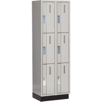 Concorde Heavy-Duty Lockers, 3 -tier, Bank of 2, 24" x 18" x 76", Steel, Grey, Welded (Assembled) Trail Hammer and Bolt