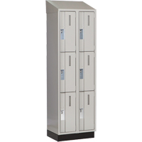 Concorde Heavy-Duty Lockers, 3 -tier, Bank of 2, 24" x 18" x 82", Steel, Grey, Welded (Assembled) Trail Hammer and Bolt