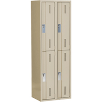 Casiers robustes Concorde, 2 niveaux, Bloc de 2, 24" x 18" x 72", Acier, Beige, Soud&eacute; (assembl&eacute;) Trail Hammer and Bolt